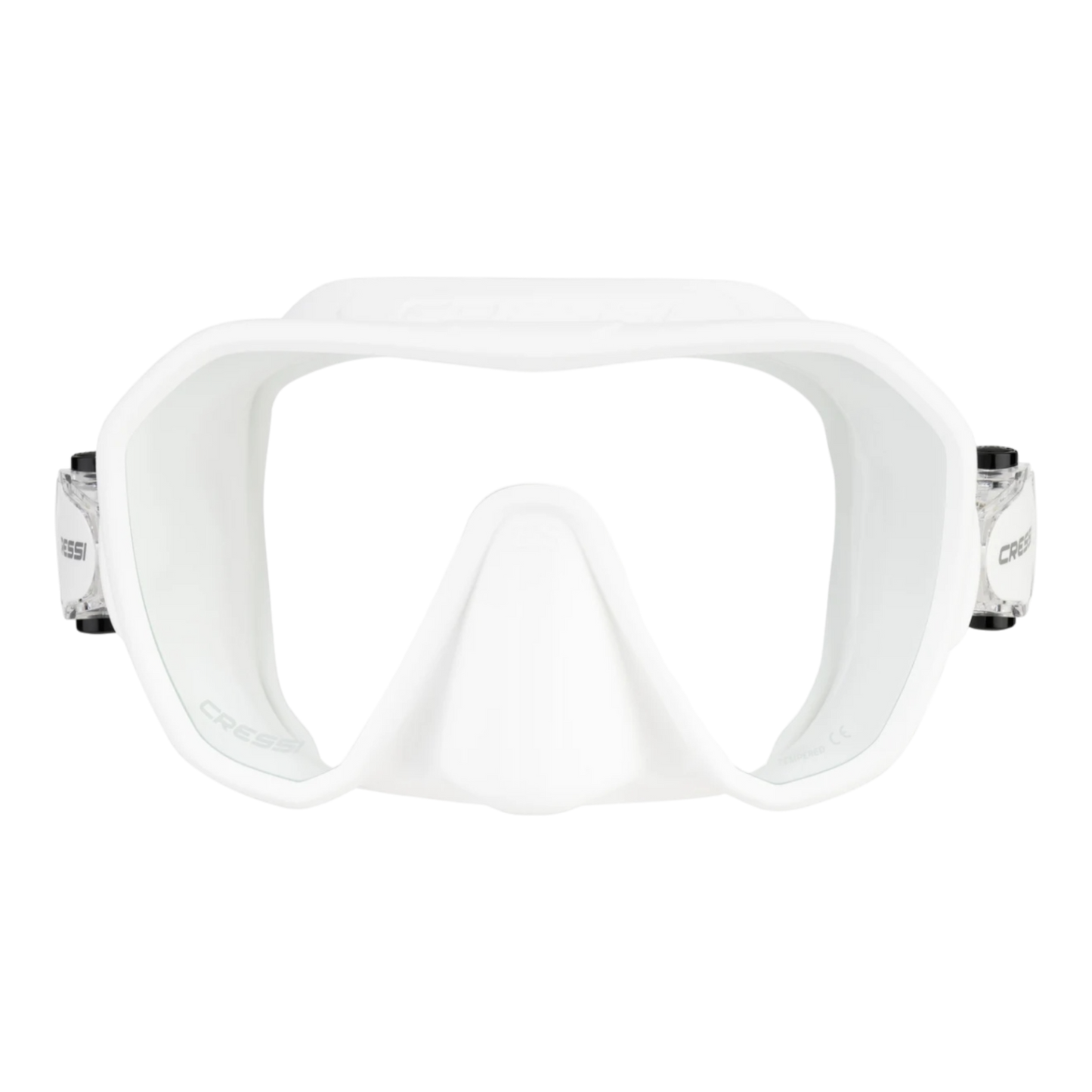 Maschera da snorkeling Cressi Z2S small monolente in silicone bianco.