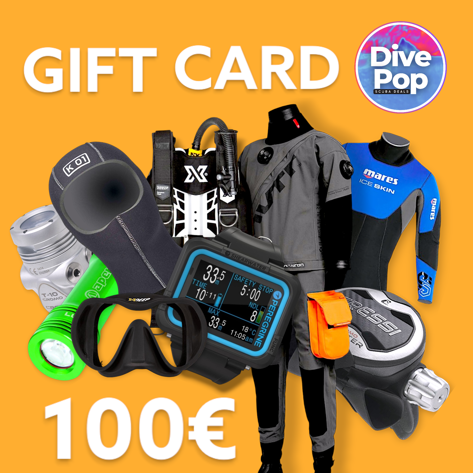 Gift Card 100€ Scuba ed Apnea Gift | DivePOP