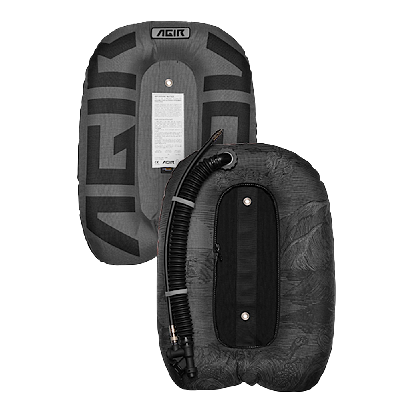 Sacco subacqueo monobombola AGIR Black Bird in Cordura 1000 con piastra in acciaio e inflatore tecnico. Grigio