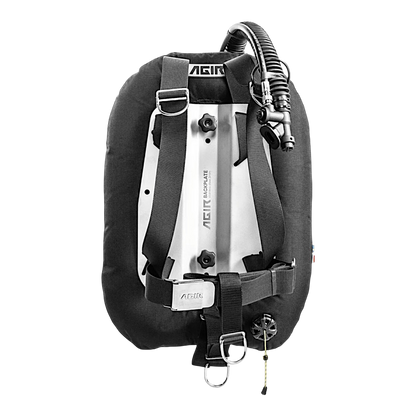 Sacco subacqueo monobombola AGIR Black Bird in Cordura 1000 con piastra in acciaio e inflatore tecnico. Nero