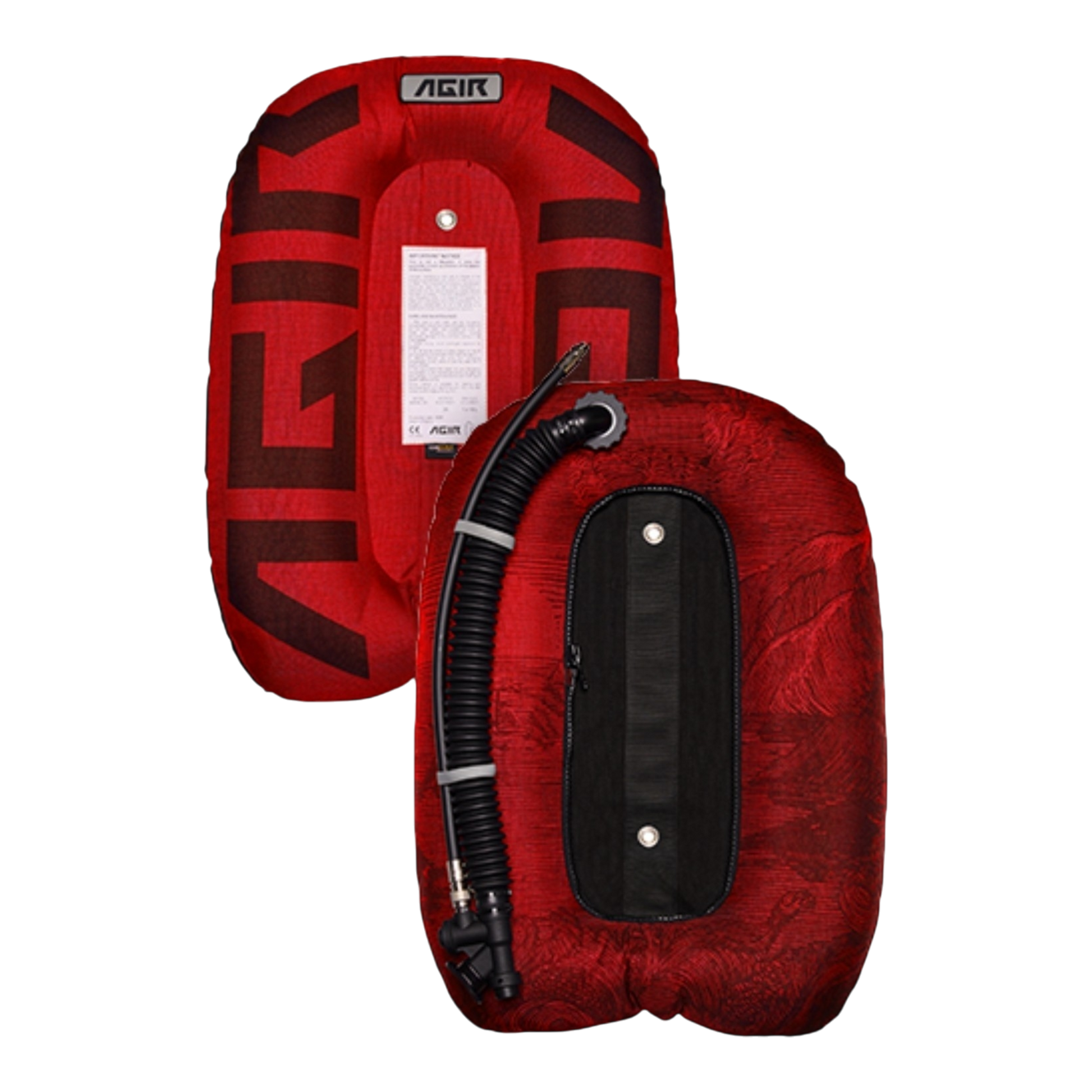 Sacco subacqueo monobombola AGIR Black Bird in Cordura 1000 con piastra in acciaio e inflatore tecnico. Rosso