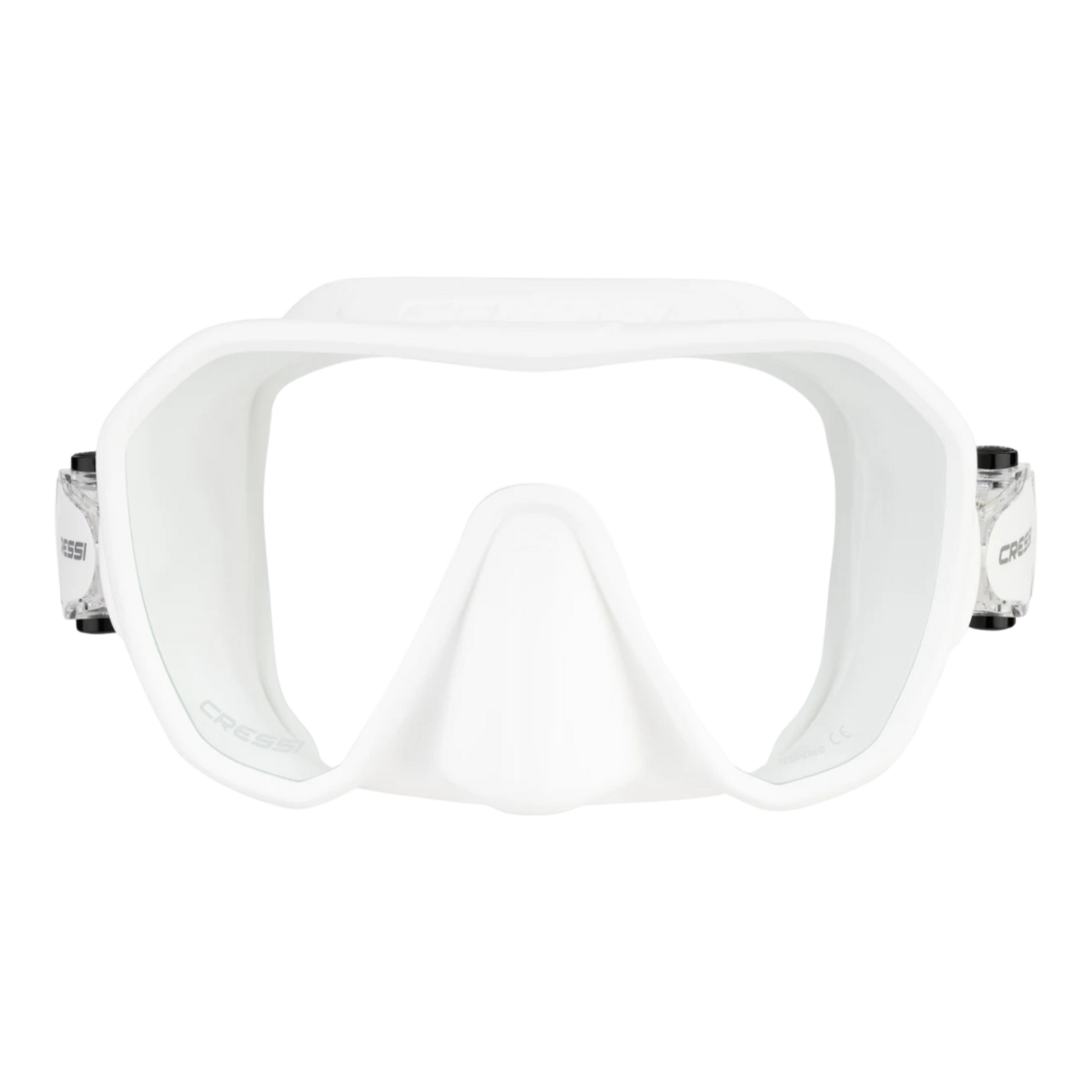 Maschera da snorkeling Cressi Z2S small monolente in silicone bianco.