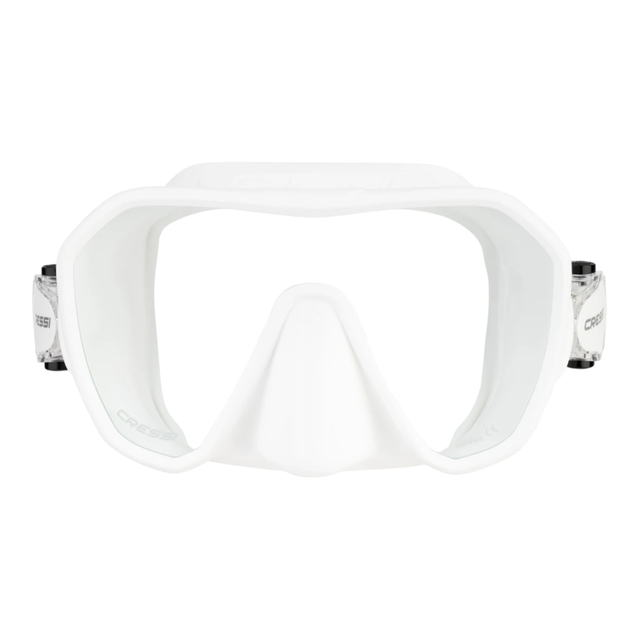 Maschera da snorkeling Cressi Z2S small monolente in silicone bianco.