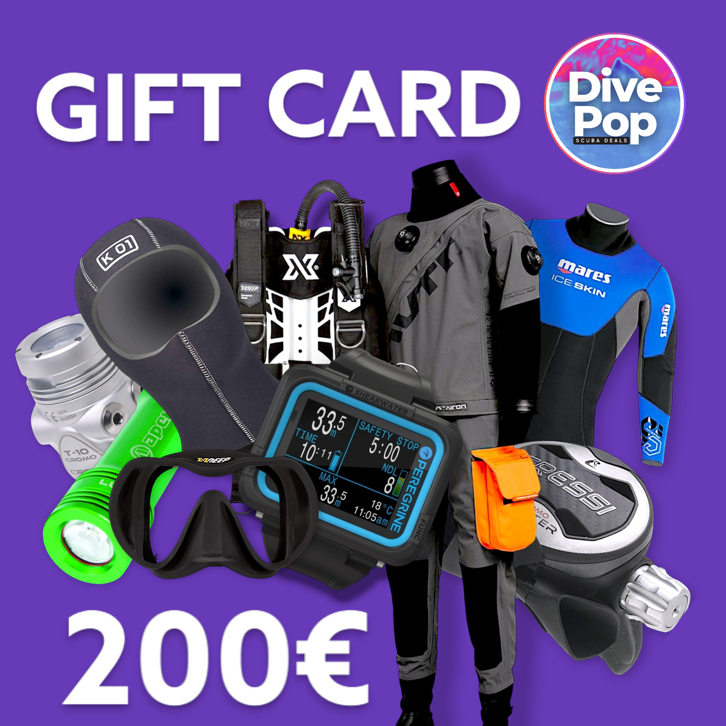 Gift Card 200€ Scuba ed Apnea Gift | DivePOP