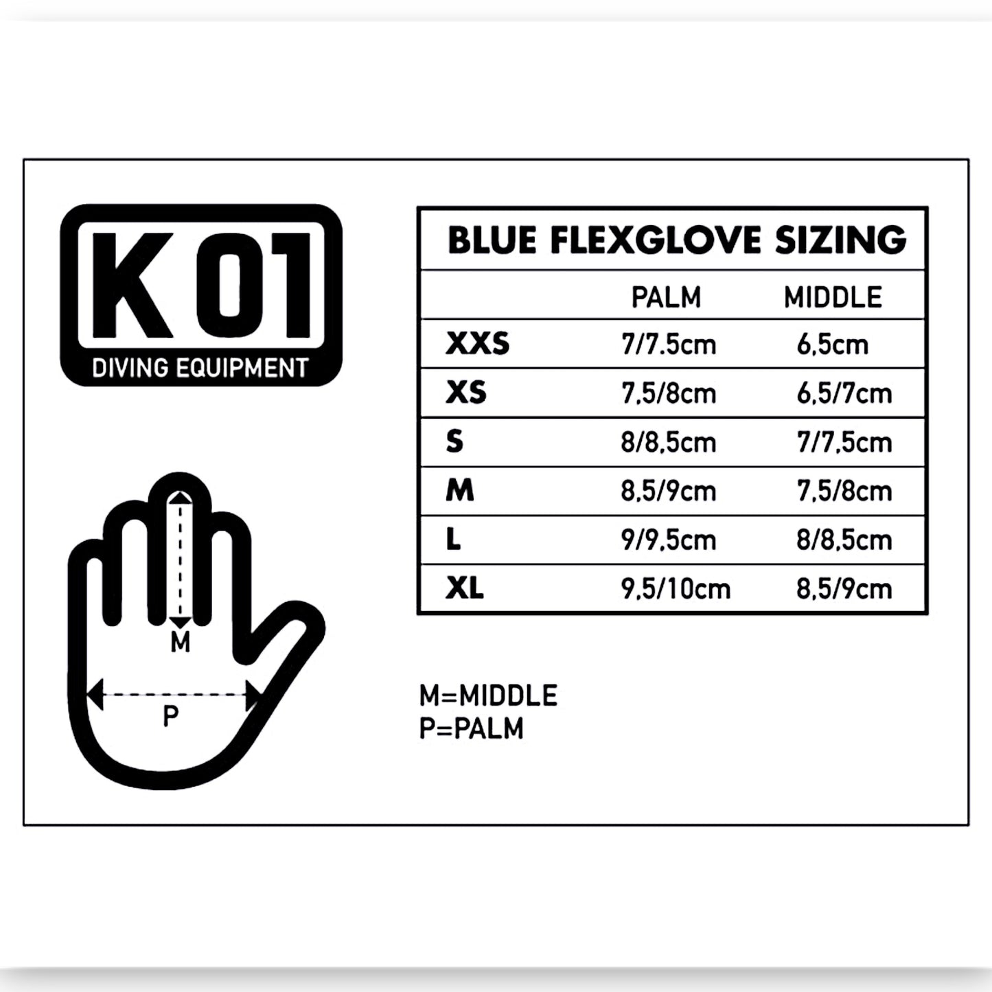 K01 Guanti gloves 3mm logo azzurro tutte le taglie | DivePop