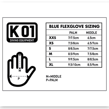 K01 Guanti gloves 3mm logo azzurro tutte le taglie | DivePop