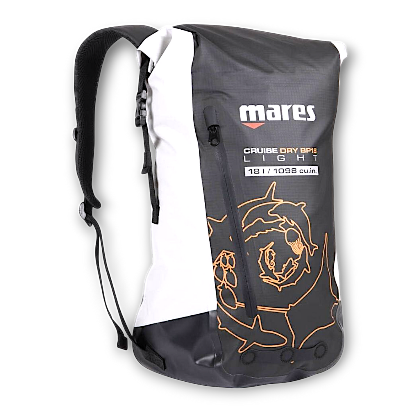 Mares CRUISE DRY BP-Light 18L Sacco zaino stagno Nero arancione | DivePop