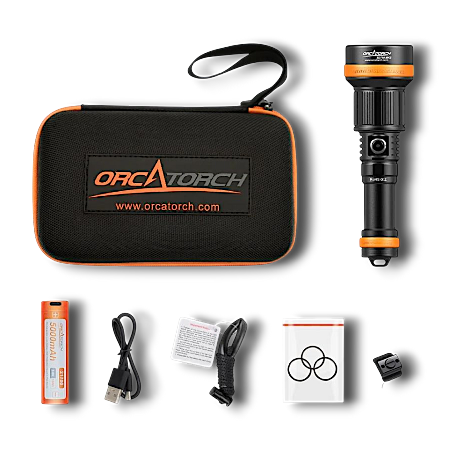 OrcaTorch ZD710 MK2 Zoomable Torcia Subacquea 1500 Lumens | DivePop