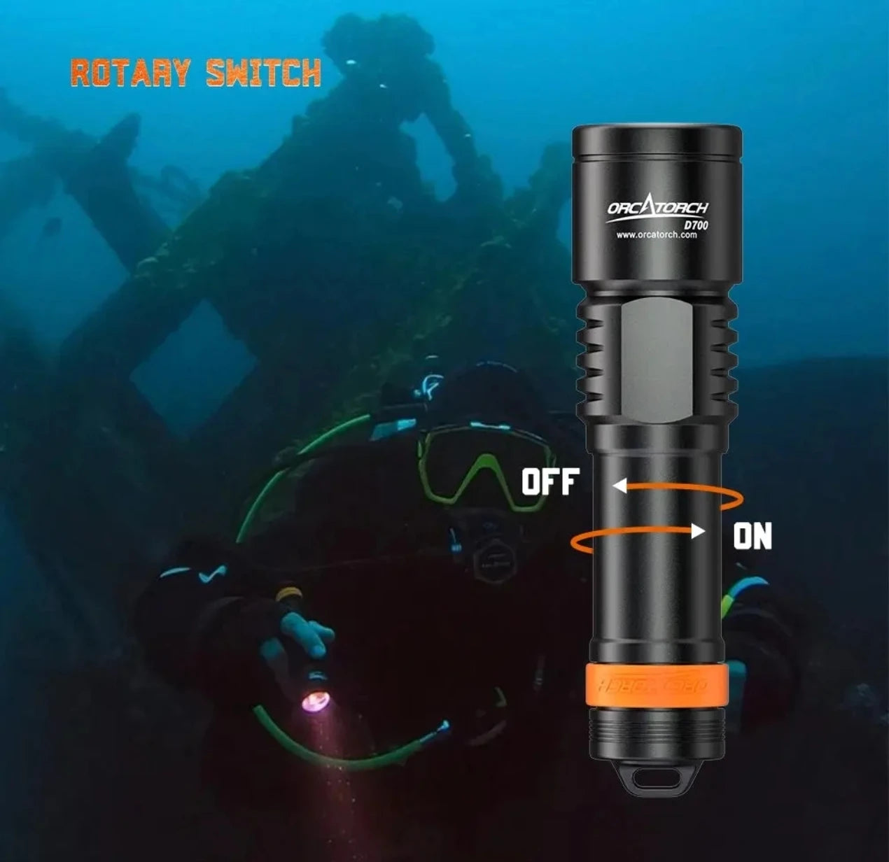 Orca Torch D700 torcia subacquea Led 1700 lumen | DivePop